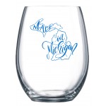 Custom 9 oz. Allure Sheer Rim Stemless Wine Glass
