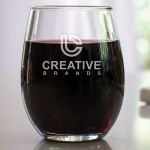 21 Oz. Stemless Wine Glass w/Laser Etched Logo Custom Printed