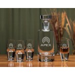 Customized Deluxe Cylinder Decanter 5 Piece Set