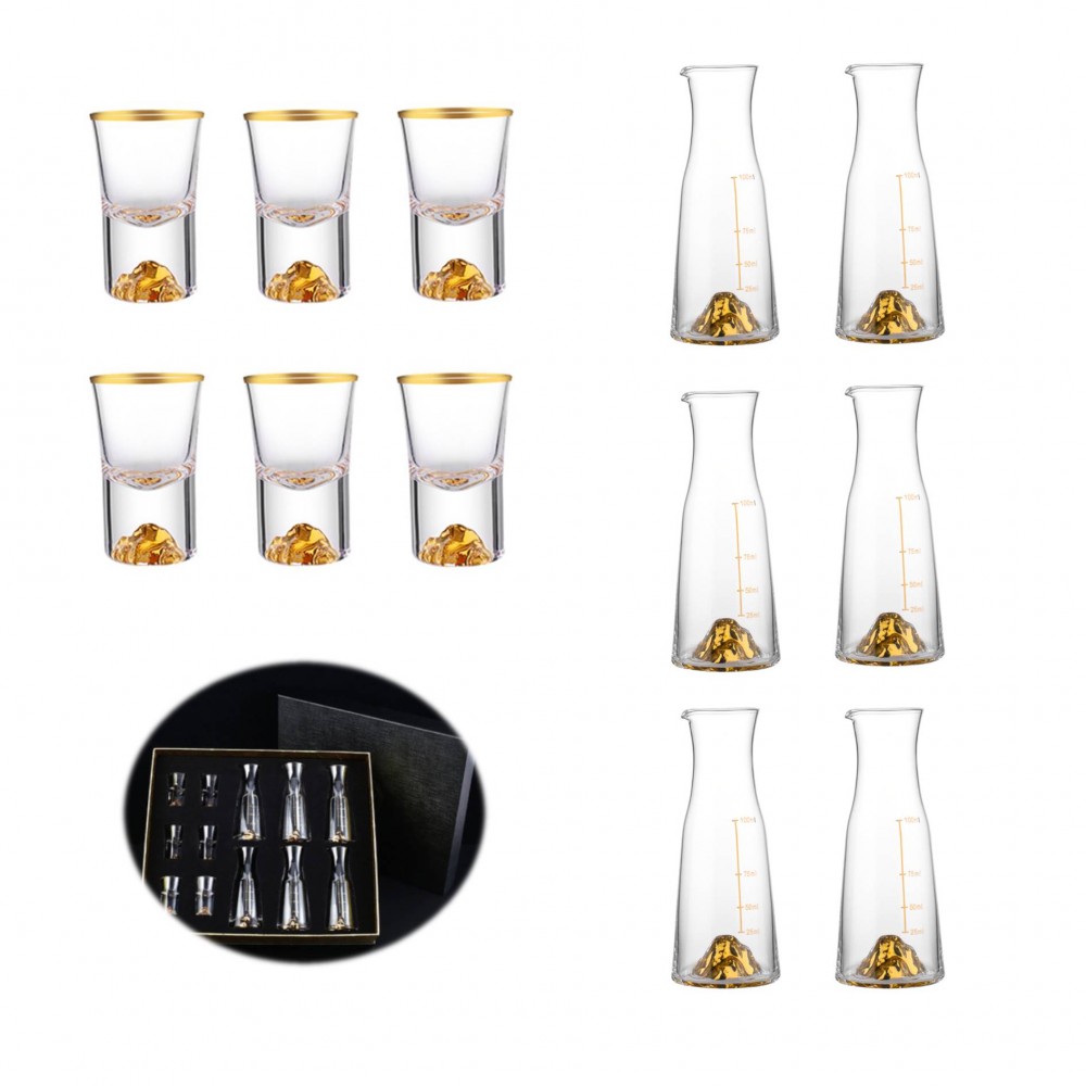 Gilded Hill-Shaped Bottom Liquor Glasses Gift Box with Logo