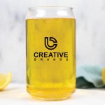 Logo Printed Beer Can Glass w/Screen Printed Logo
