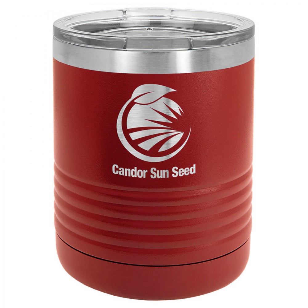 10 oz Maroon Stainless Steel Vacuum Insulated Ringneck Tumbler Custom Imprinted