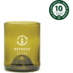 12oz Refresh Glass made from rescued wine bottles with Logo