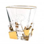 Westgate Golden Cube Crystal Rocks Glass with Logo