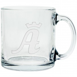 Clear Glass Hardy Mug (13 Oz.) with Logo