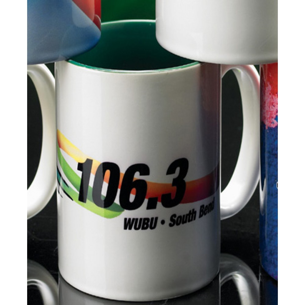 Logo Printed Sublimated Two-Tone Mug Green Inside (15 Oz.) Logo Printed Sublimated Two-Tone Mug Green Inside (15 Oz.)