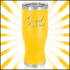 20 oz Yellow Stainless Steel Polar Camel Pilsner Vacuum Insulated Tumbler Logo Printed