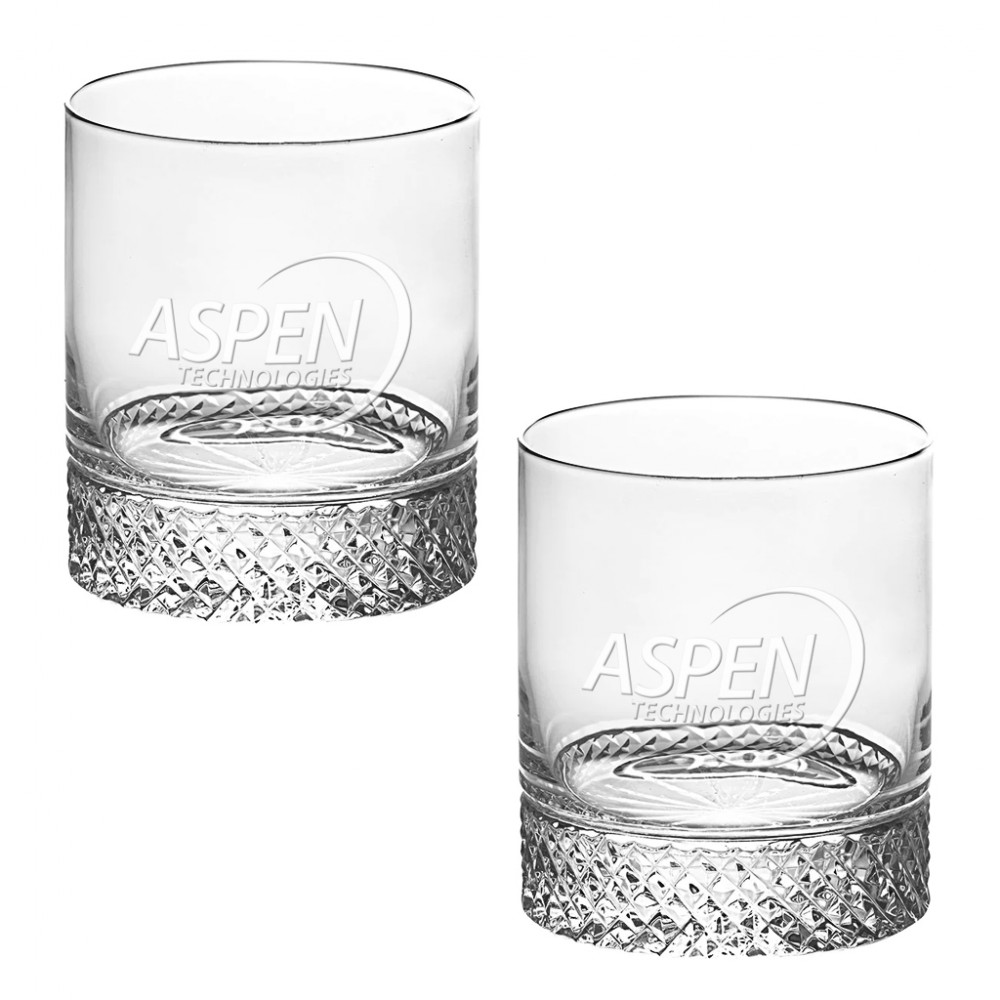 Set of Two Westgate Diamante Double Old Fashioned Glass (13 oz.) with Logo