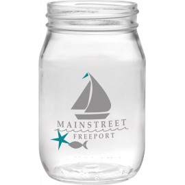 16 Oz. Shindig Jar Glass with Logo