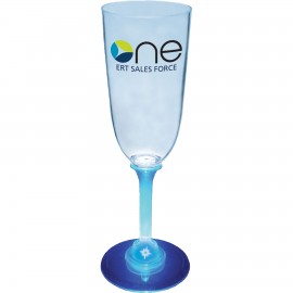 7 Oz. Champagne Glass w/ Light Up Contrast w/ Standard Stem with Logo