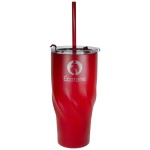 24 Oz. Red Wakita Twisted Vacuum Tumbler Custom Imprinted