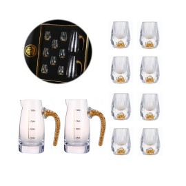 Liquor Glasses Set Gold Hill-Shaped Bottom Gift Box with Logo  Liquor Glasses Set Gold Hill-Shaped Bottom Gift Box with Logo