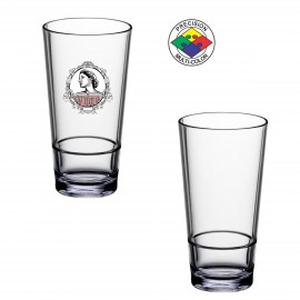 20 Oz. Plastic Stacking Pint/Mixing Glass - Clear (Screen Printed) with Logo