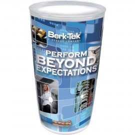 16 Oz. Double Wall Thermal Tumbler - White Printed Insert with Logo