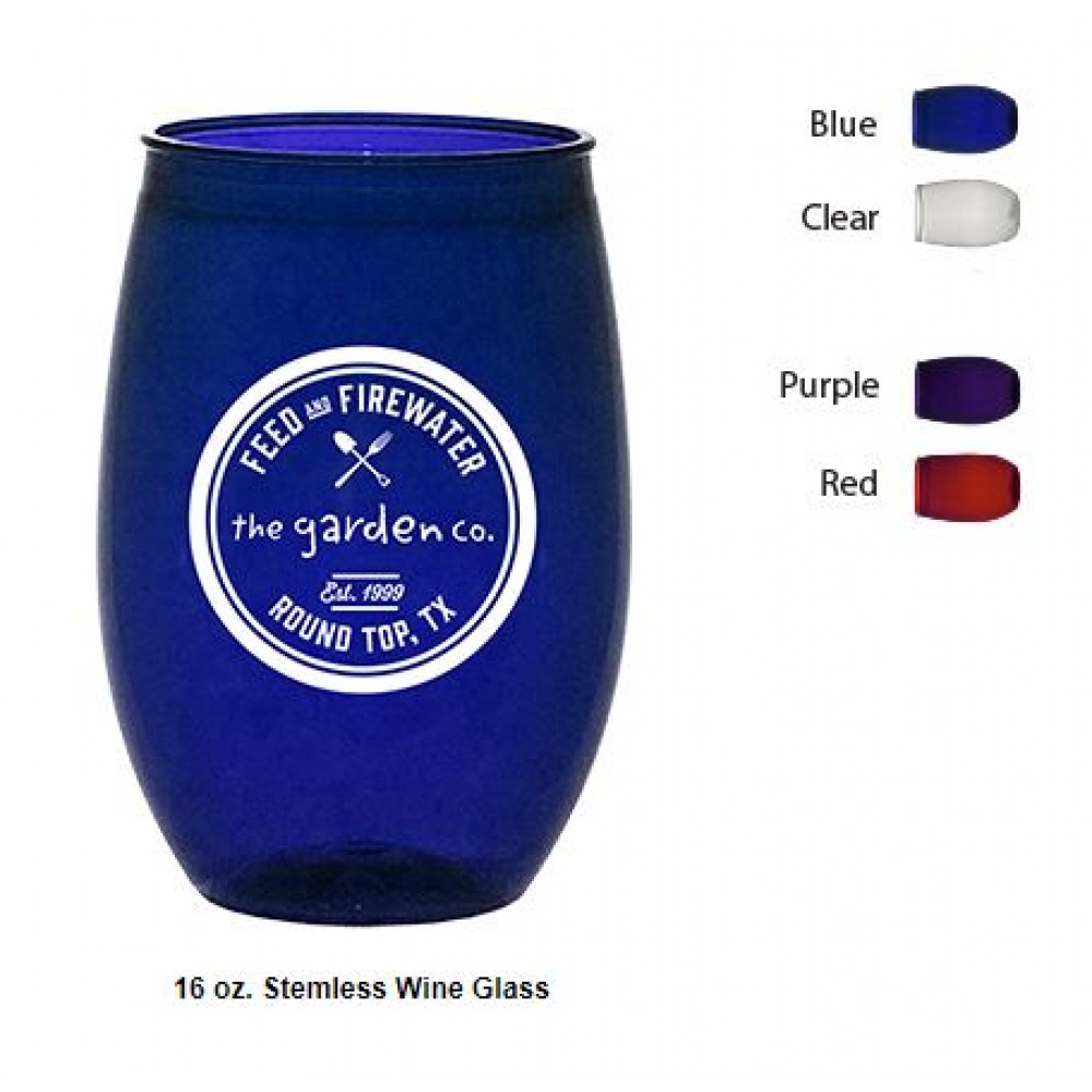 16 Oz. Stemless Wine Glass PET Logo Printed 16 Oz. Stemless Wine Glass PET Logo Printed