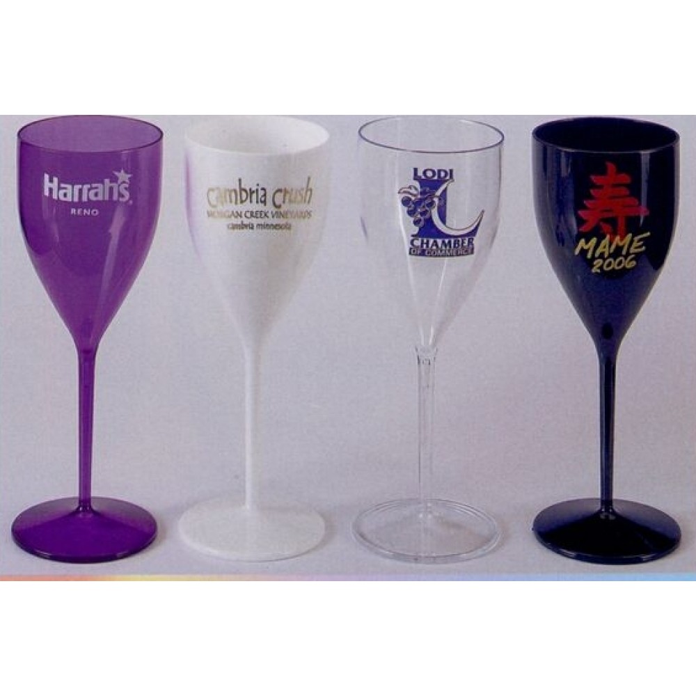 Plastic One Piece Wine Goblet Logo Printed Plastic One Piece Wine Goblet Logo Printed