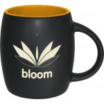 Logo Printed Barrel Two-Tone Matte Mug: Deep Saffron (14 Oz.)