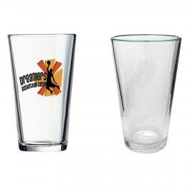16 Oz. Clear Pint Mixing Glass w/Green Halo (Screen Printed) with Logo