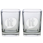 Set of Two Square Shot Glasses (2 Oz.) with Logo