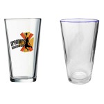 Personalized 16 Oz. Clear Pint Mixing Glass w/Royal Blue Halo (Screen Printed)