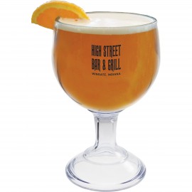 Logo Branded 20 Oz. Clear Polystyrene Schooner Goblet