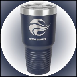 Custom Imprinted 30 oz Navy Blue Stainless Steel Polar Camel Vacuum Insulated Tumbler