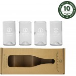 16oz Refresh Glass 4 Pack of glasses made from rescued wine bottles with Logo