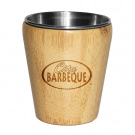 Bamboo and Stainless Steel Shot Glass with Logo  Bamboo and Stainless Steel Shot Glass with Logo