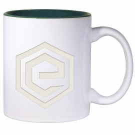 Green & White Two-Tone Mug (12 Oz.) Custom Imprinted