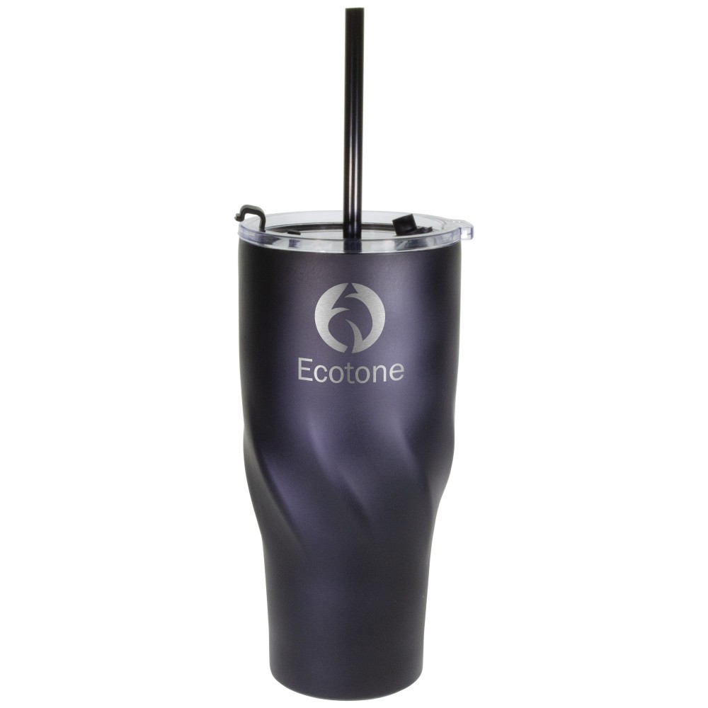 Custom Imprinted 24 Oz. Black Wakita Twisted Vacuum Tumbler Custom Imprinted 24 Oz. Black Wakita Twisted Vacuum Tumbler