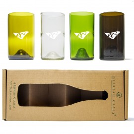 Promotional 16oz Refresh Glass 4 Pack of glasses made from rescued wine bottles  Promotional 16oz Refresh Glass 4 Pack of glasses made from rescued wine bottles