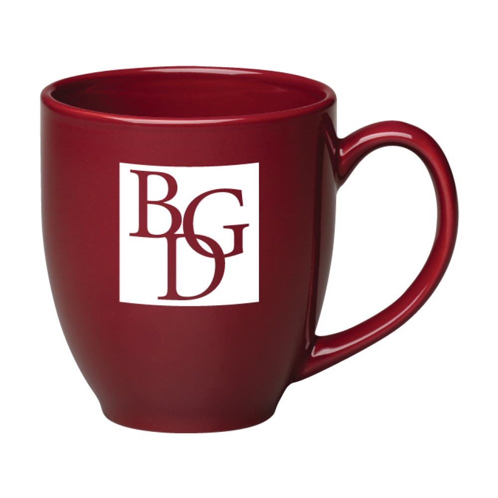 16 oz. Burgundy Bistro Mug with Logo