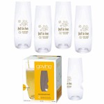 Dishwasher Safe Govino 8oz Champagne Flute 4 Pack Custom Printed