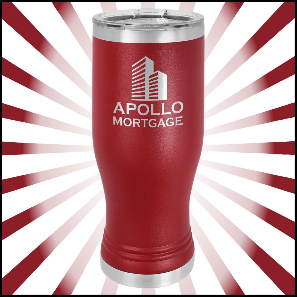 Custom Branded 20 oz Maroon Stainless Steel Polar Camel Pilsner Vacuum Insulated Tumbler Custom Branded 20 oz Maroon Stainless Steel Polar Camel Pilsner Vacuum Insulated Tumbler