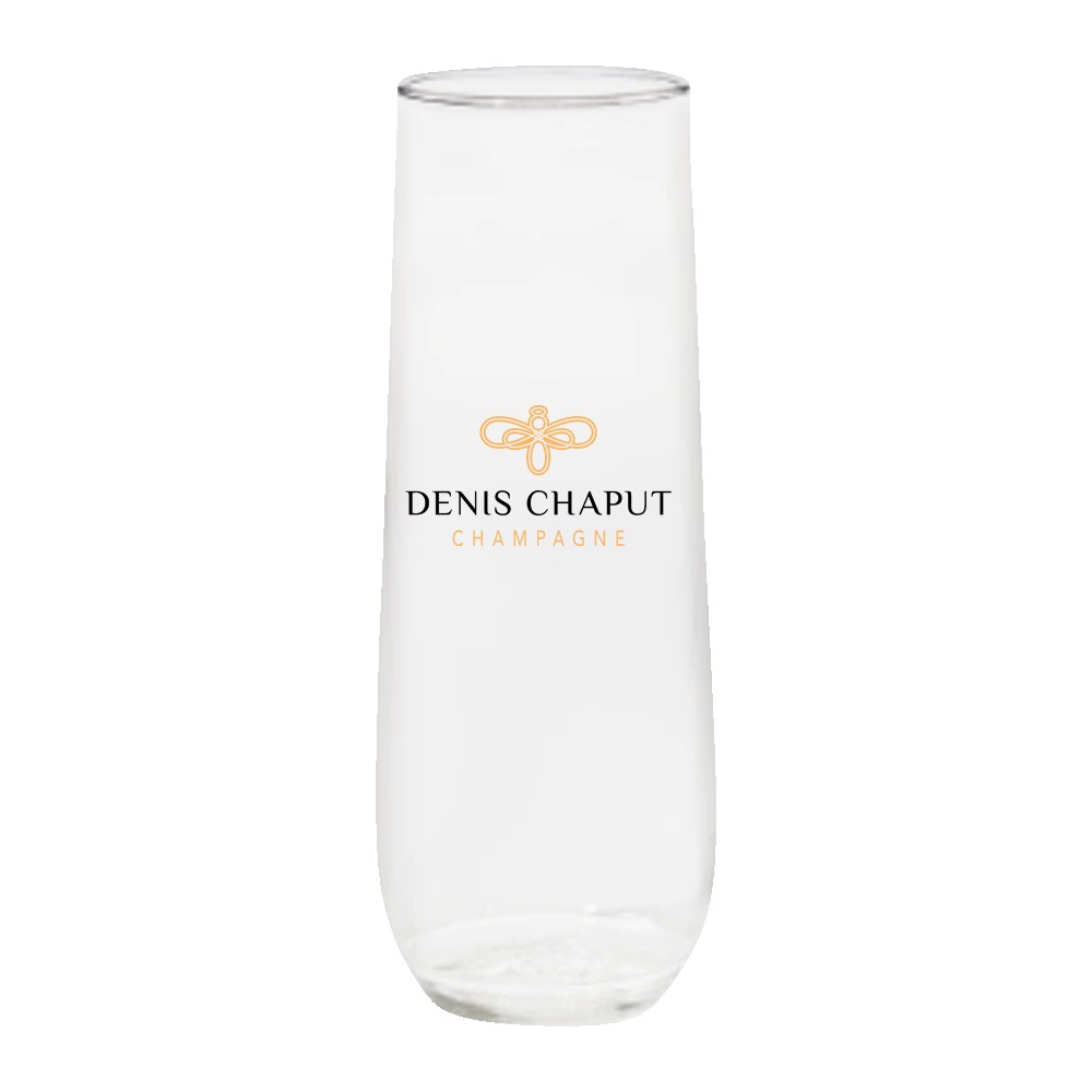 9oz Plastic Stemless Champagne Flute with Logo