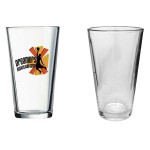 16 Oz. Clear Pint Mixing Glass w/Black Halo (Screen Printed) with Logo