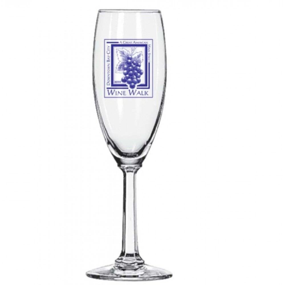 5.75 Ounce Libbey Napa Champagne Flute Glass with Logo