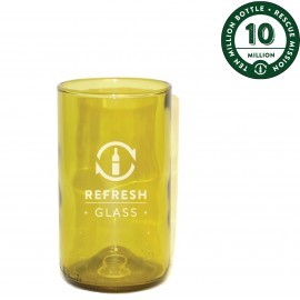 16oz Refresh Glass made from rescued wine bottles with Logo
