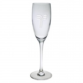 8 Oz. Afficianado Stemmed Flutes with Logo