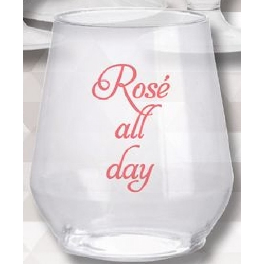 12 Oz. Hard Plastic Stemless Wine Glass Custom Imprinted