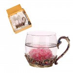 Personalized Creative Flower Enamel Glass Tea Cup Gift Pack