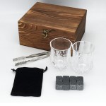 Custom Whiskey Stones and Glass Set