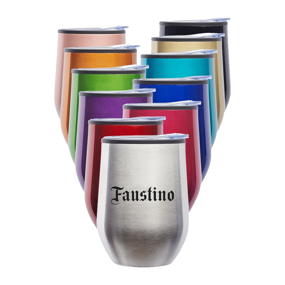 Insulated Steel Wine Tumbler (12oz) with Logo Insulated Steel Wine Tumbler (12oz) with Logo