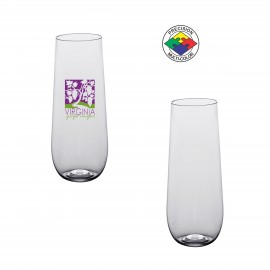 Custom 10oz BPA Free Clear Light Plastic Champagne Flute - Precision Spot Color  Custom 10oz BPA Free Clear Light Plastic Champagne Flute - Precision Spot Color