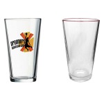 Customized 16 Oz. Clear Pint Mixing Glass w/Maroon Halo (Screen Printed)