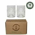 Personalized 12oz Refresh Glass 2 Pack of glasses made from rescued wine bottles