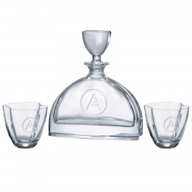 Nemo Decanter (24 oz.) with Two Matching (10.75 oz.) Nemo Rocks Glasses (3 Piece Set) with Logo  Nemo Decanter (24 oz.) with Two Matching (10.75 oz.) Nemo Rocks Glasses (3 Piece Set) with Logo