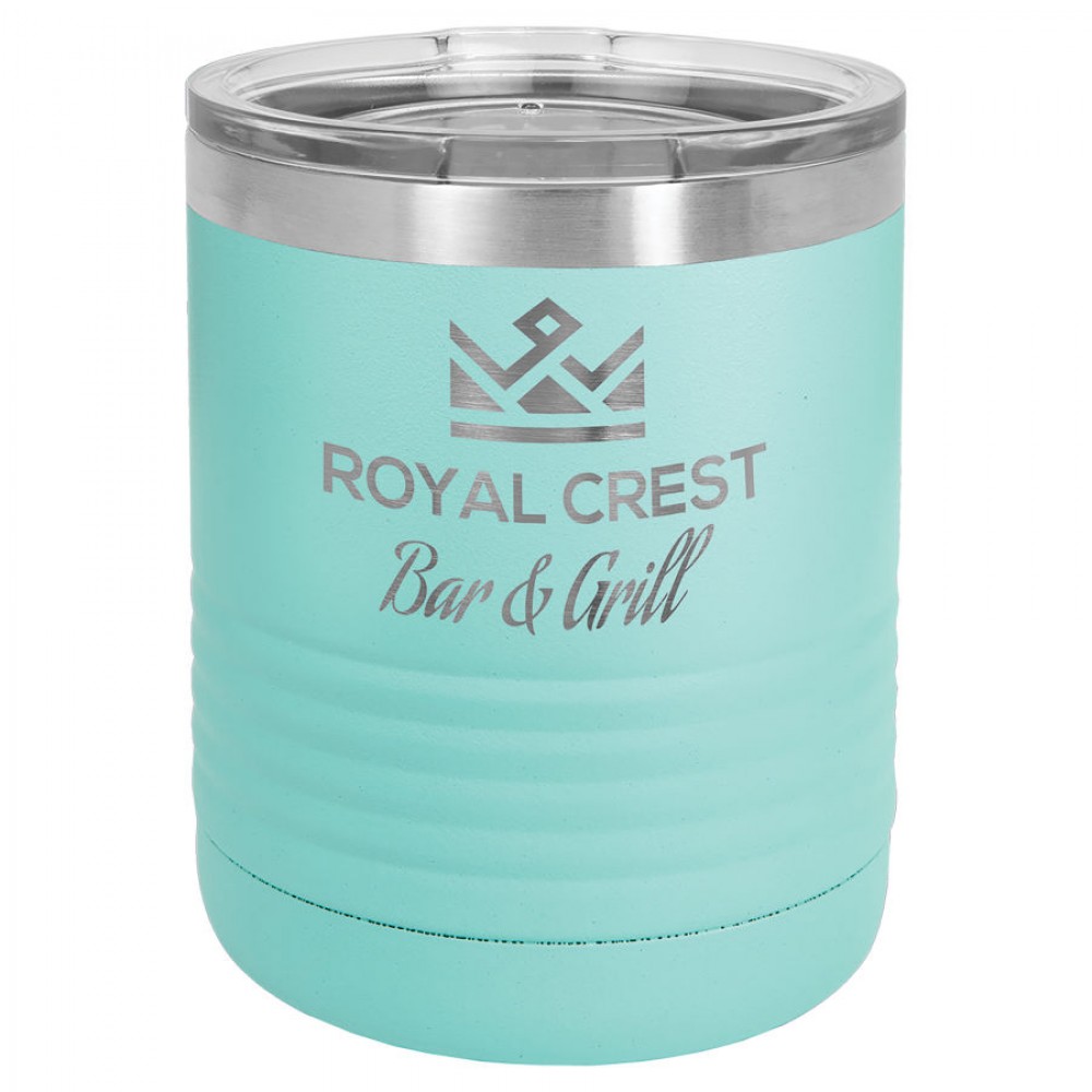 10 oz Teal Stainless Steel Vacuum Insulated Ringneck Tumbler Logo Printed