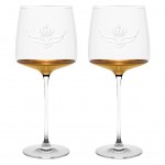 Personalized Set of 2 - 20K Gold Dipped Wine Glass (16 oz.)