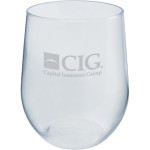 12 Oz. Blow-Molded PVC Plastic Stemless Wine Glass with Logo